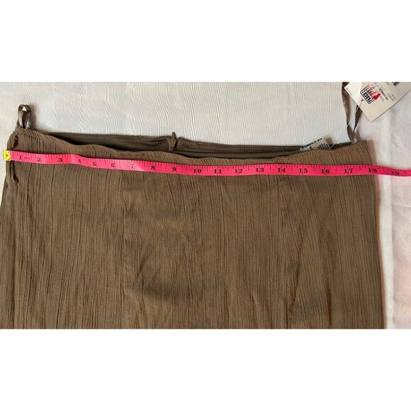 Y2K New Old Stock Asymmetrical Khaki Beige Midi Skirt Sz 14 Whimsy Fairy READ - Picture 9 of 11